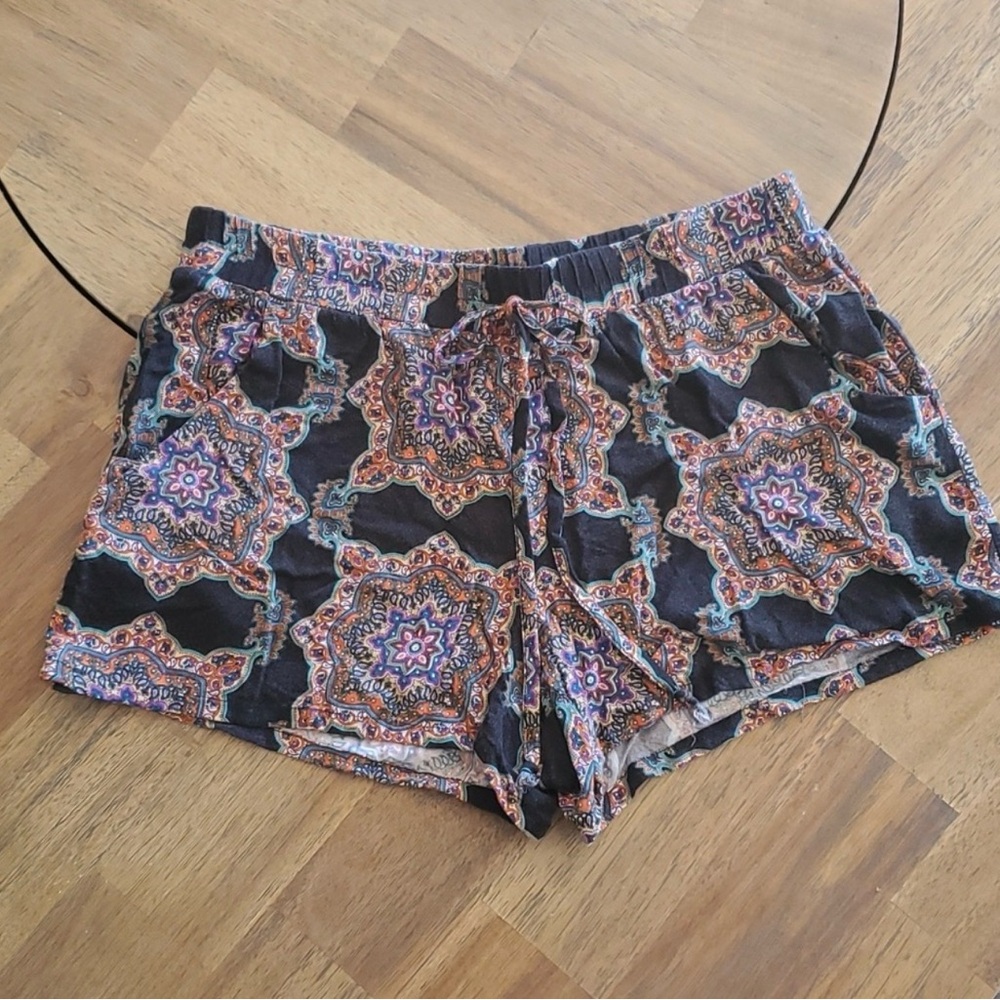 BeBop Black and Multicolor High Waist Shorts